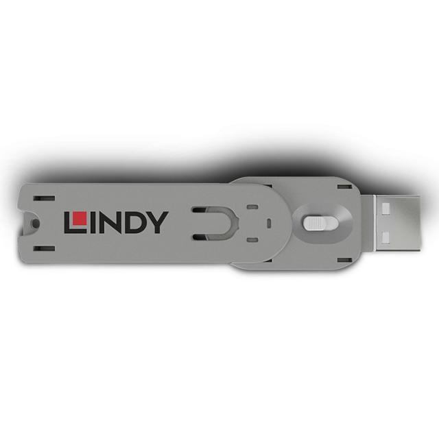 Lindy - 40624 bloqueador de puerto Llave de bloqueador de puerto USB tipo A Blanco Acrilonitrilo butadieno estireno (ABS) 1 piez