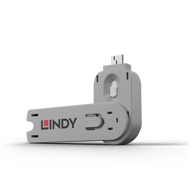 Lindy - 40624 bloqueador de puerto Llave de bloqueador de puerto USB tipo A Blanco Acrilonitrilo butadieno estireno (ABS) 1 piez