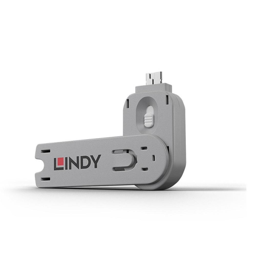 Lindy - 40624 bloqueador de puerto Llave de bloqueador de puerto USB tipo A Blanco Acrilonitrilo butadieno estireno (ABS) 1 piez