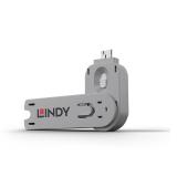 Lindy - 40624 bloqueador de puerto Llave de bloqueador de puerto USB tipo A Blanco Acrilonitrilo butadieno estireno (ABS) 1 piez