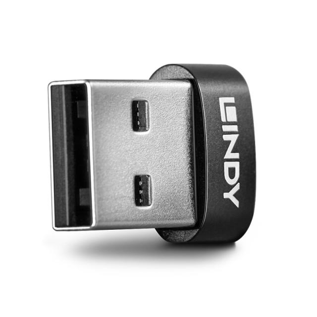 Lindy - 41884 cambiador de género para cable USB Type-A USB Type-C Negro