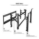 TooQ - Soporte Video Wall de Pared para Pantalla 45”- 70”, Negro - TQVW4570T