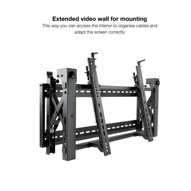 TooQ - Soporte Video Wall de Pared para Pantalla 45”- 70”, Negro - TQVW4570T