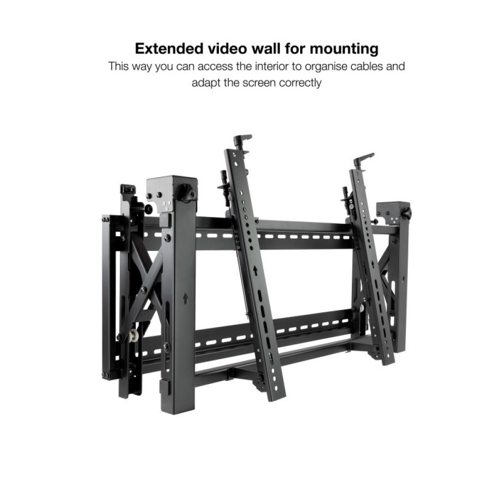 TooQ - Soporte Video Wall de Pared para Pantalla 45”- 70”, Negro - TQVW4570T