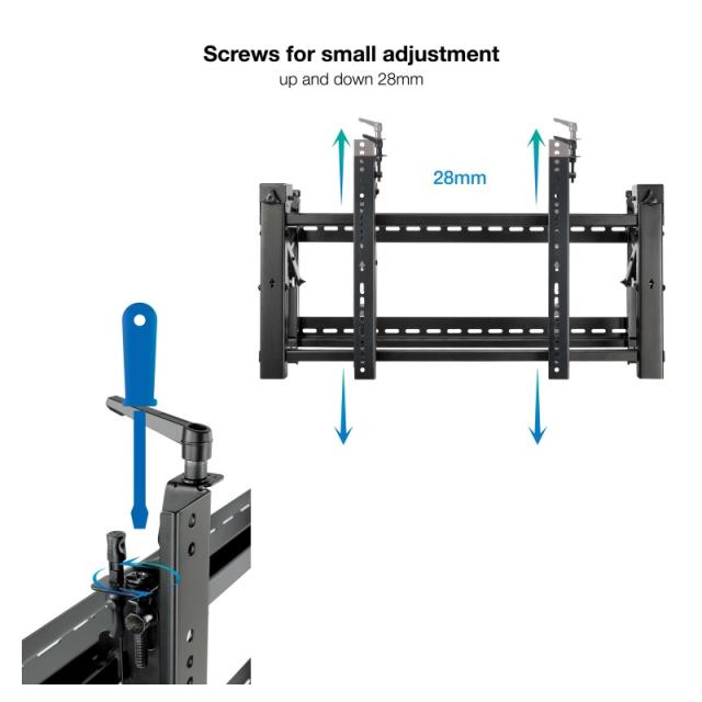TooQ - Soporte Video Wall de Pared para Pantalla 45”- 70”, Negro - TQVW4570T
