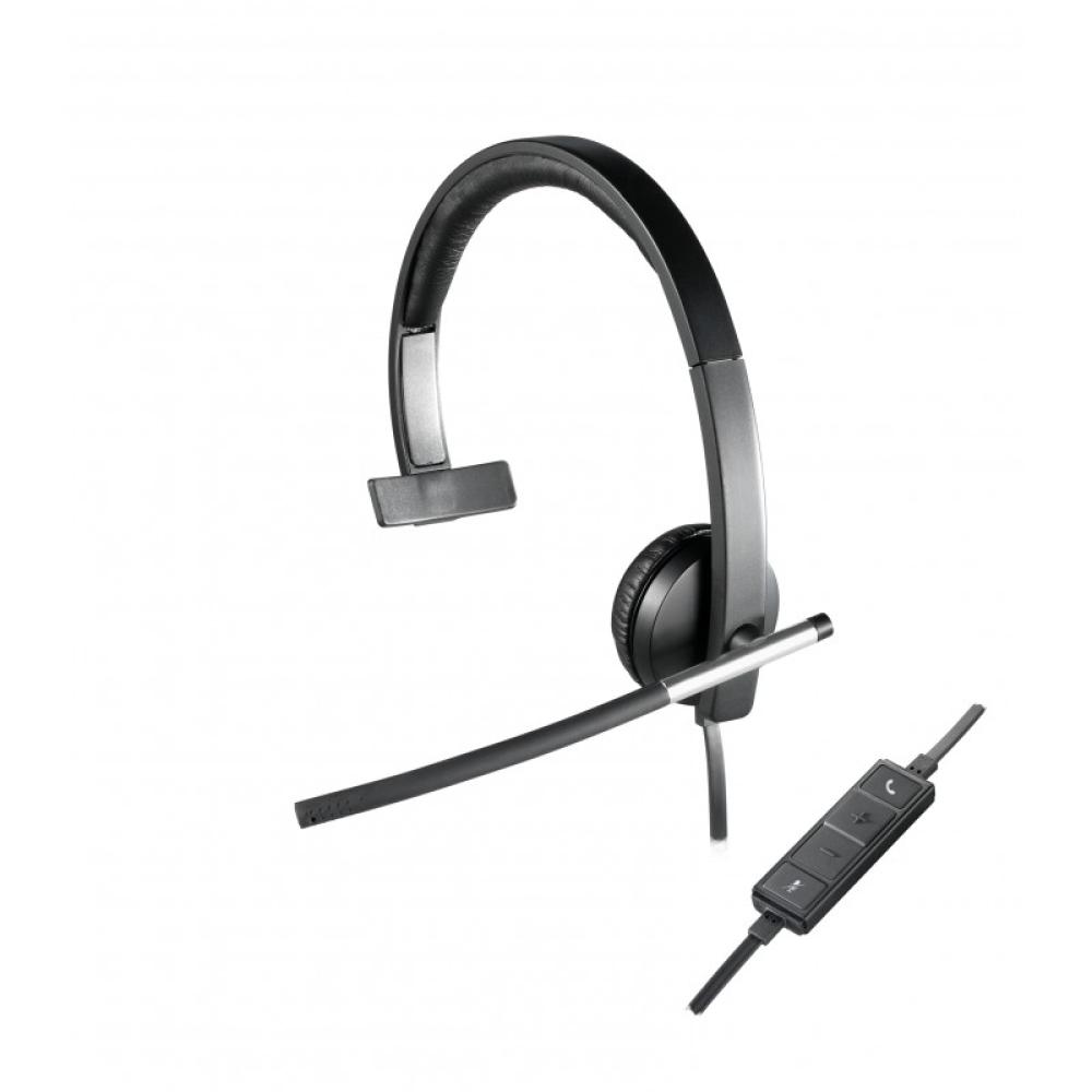 Logitech - 981-000514 auricular y casco Auriculares Alámbrico Diadema Oficina/Centro de llamadas USB tipo A Negro, Plata