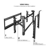 TooQ - Soporte Video Wall de Pared para Pantalla 45”- 70”, Negro - TQVW5470T