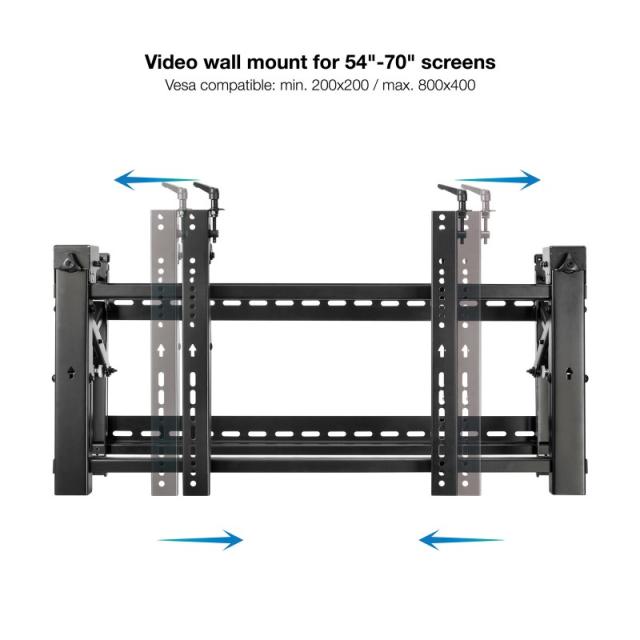 TooQ - Soporte Video Wall de Pared para Pantalla 45”- 70”, Negro - TQVW5470T