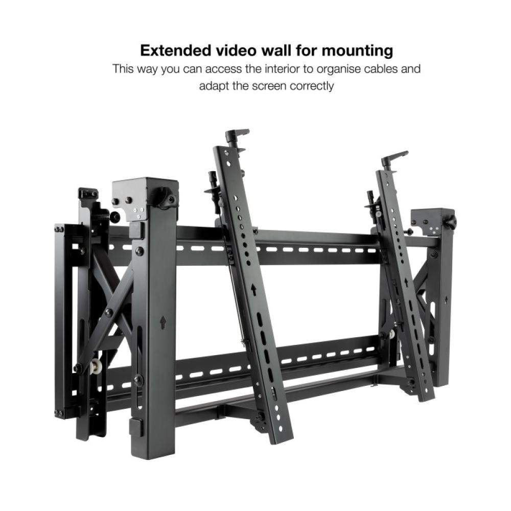 TooQ - Soporte Video Wall de Pared para Pantalla 45”- 70”, Negro - TQVW5470T
