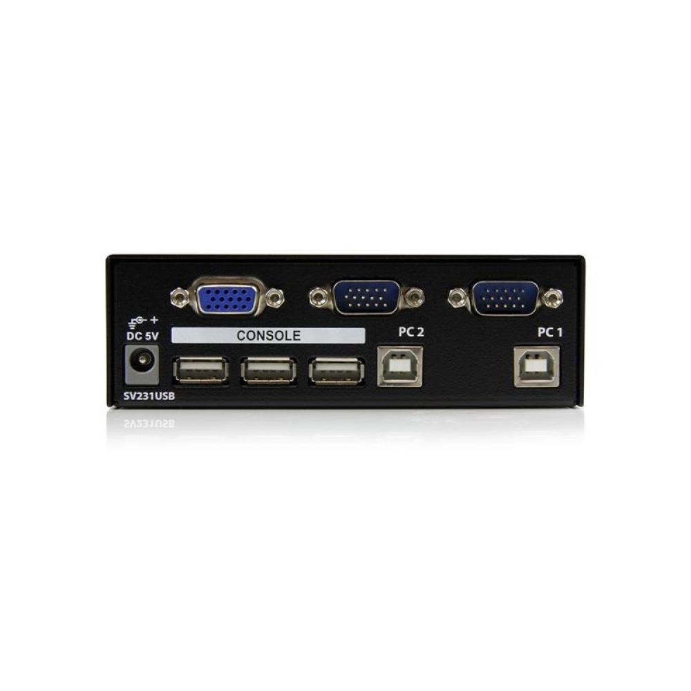 StarTech.com - Conmutador Switch Profesional KVM 2 Puertos Vídeo VGA - USB - Hasta 1920x1440