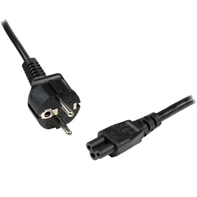 StarTech.com - Cable de 1m de Alimentación para Portátiles, Enchufe UE a C5, 2,5A 250V, 18AWG, Cable de Repuesto para Cargador,