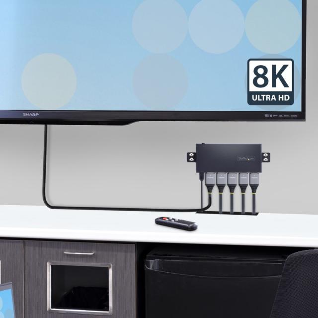 StarTech.com - Switch Conmutador HDMI de 4 Puertos de 8K a 60Hz - Switch Selector HDMI 2.1 de 4K a 120Hz HDR10+ UHD - 4 Puertos