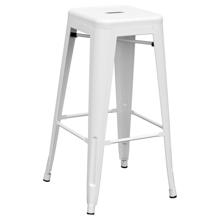 Taburete TOL, acero, blanco