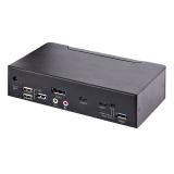 StarTech.com - Switch Conmutador KVM USB C Tipo C, KVM de 2 puertos DisplayPort con Vídeo UHD HDR de 4K 60Hz, Audio de 3,5mm, Hu