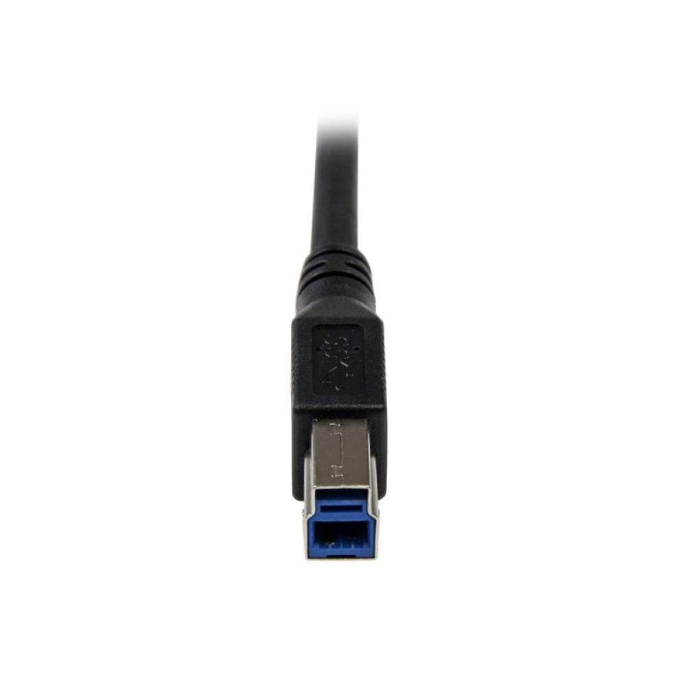 StarTech.com - Cable 1m USB 3.0 Super Speed USB B Macho a USB A Macho Acodado en Ángulo a la Derecha - Negro