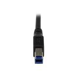 StarTech.com - Cable 1m USB 3.0 Super Speed USB B Macho a USB A Macho Acodado en Ángulo a la Derecha - Negro