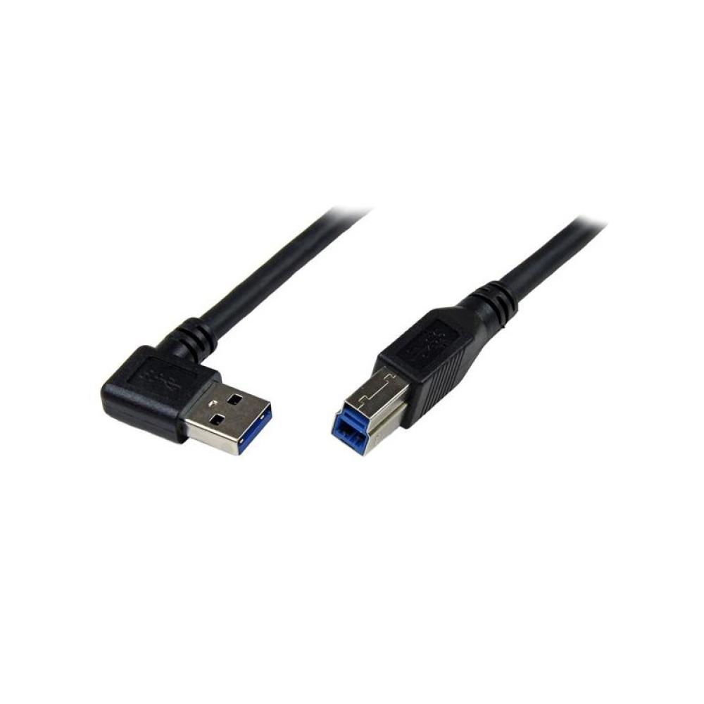 StarTech.com - Cable 1m USB 3.0 Super Speed USB B Macho a USB A Macho Acodado en Ángulo a la Derecha - Negro