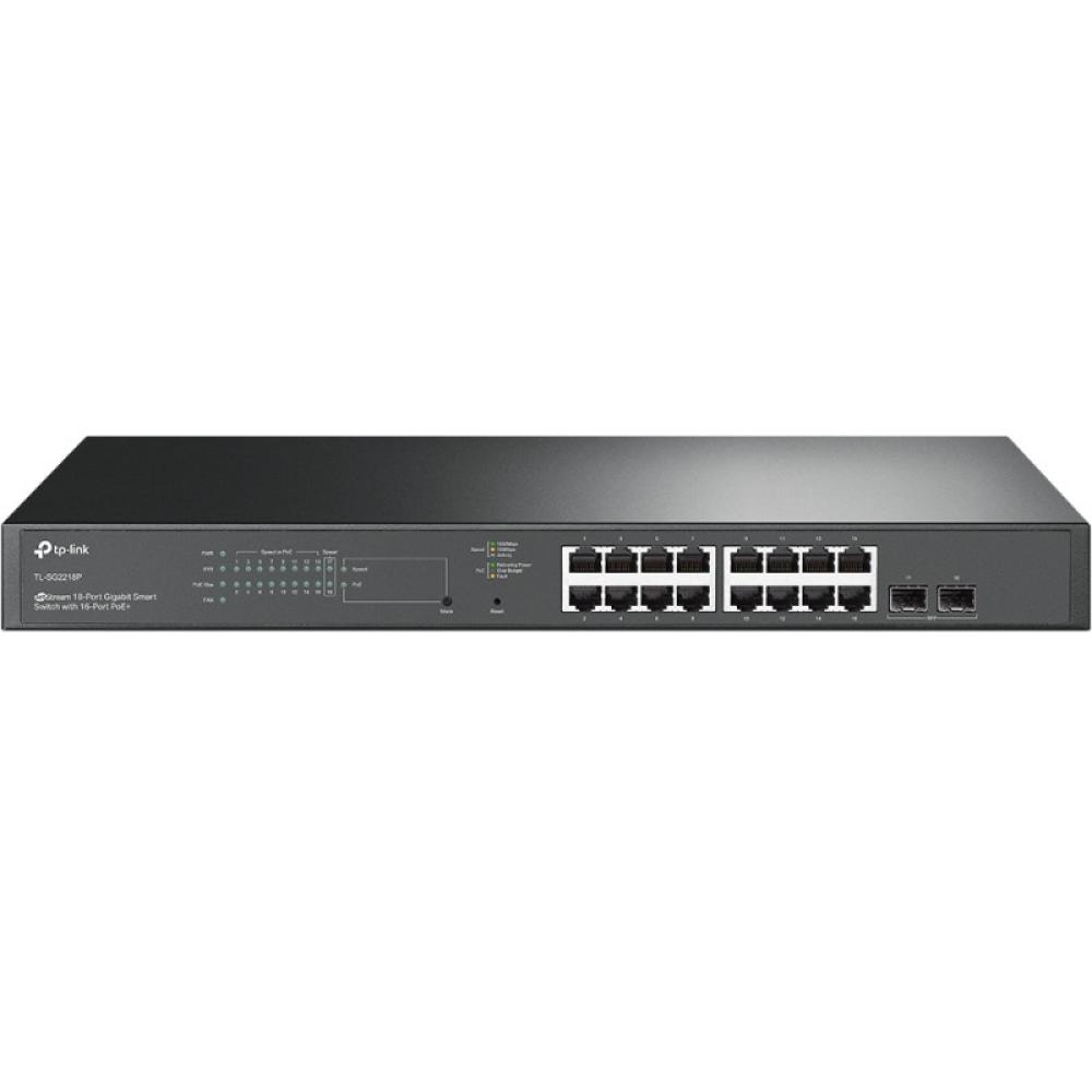 TP-Link - JetStream TL-SG2218P switch Gestionado L2/L2+ Gigabit Ethernet (10/100/1000) Energía sobre Ethernet (PoE) 1U Negro