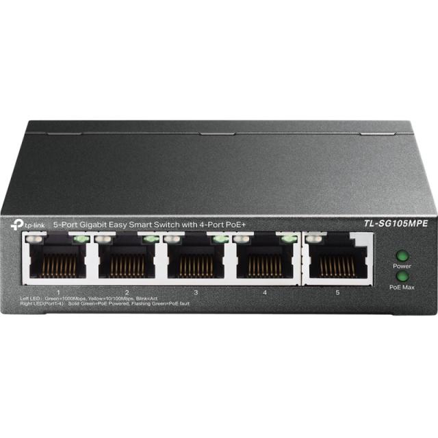 TP-Link - TL-SG105MPE switch L2 Gigabit Ethernet (10/100/1000) Energía sobre Ethernet (PoE) Negro
