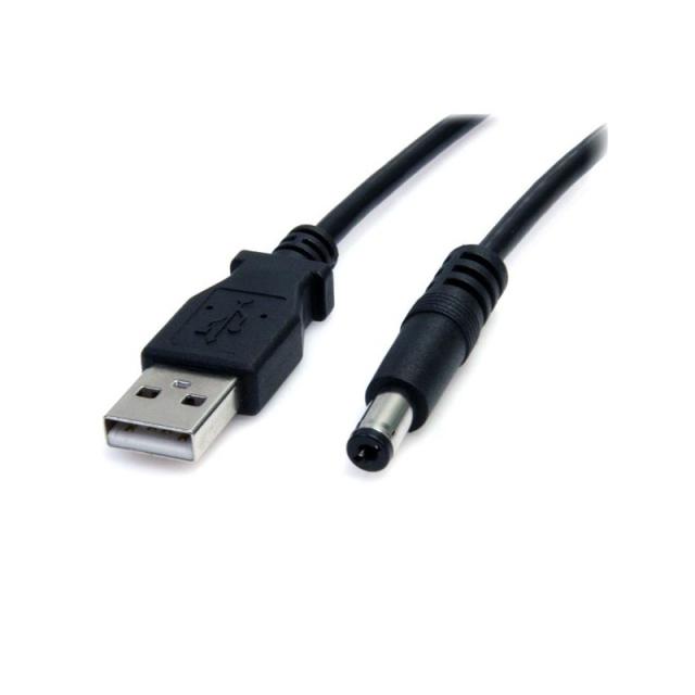 StarTech.com - Cable Adaptador 2m USB A Macho a Conector Coaxial Barrel Alimentación Corriente Tipo M 5,5mm 5V DC