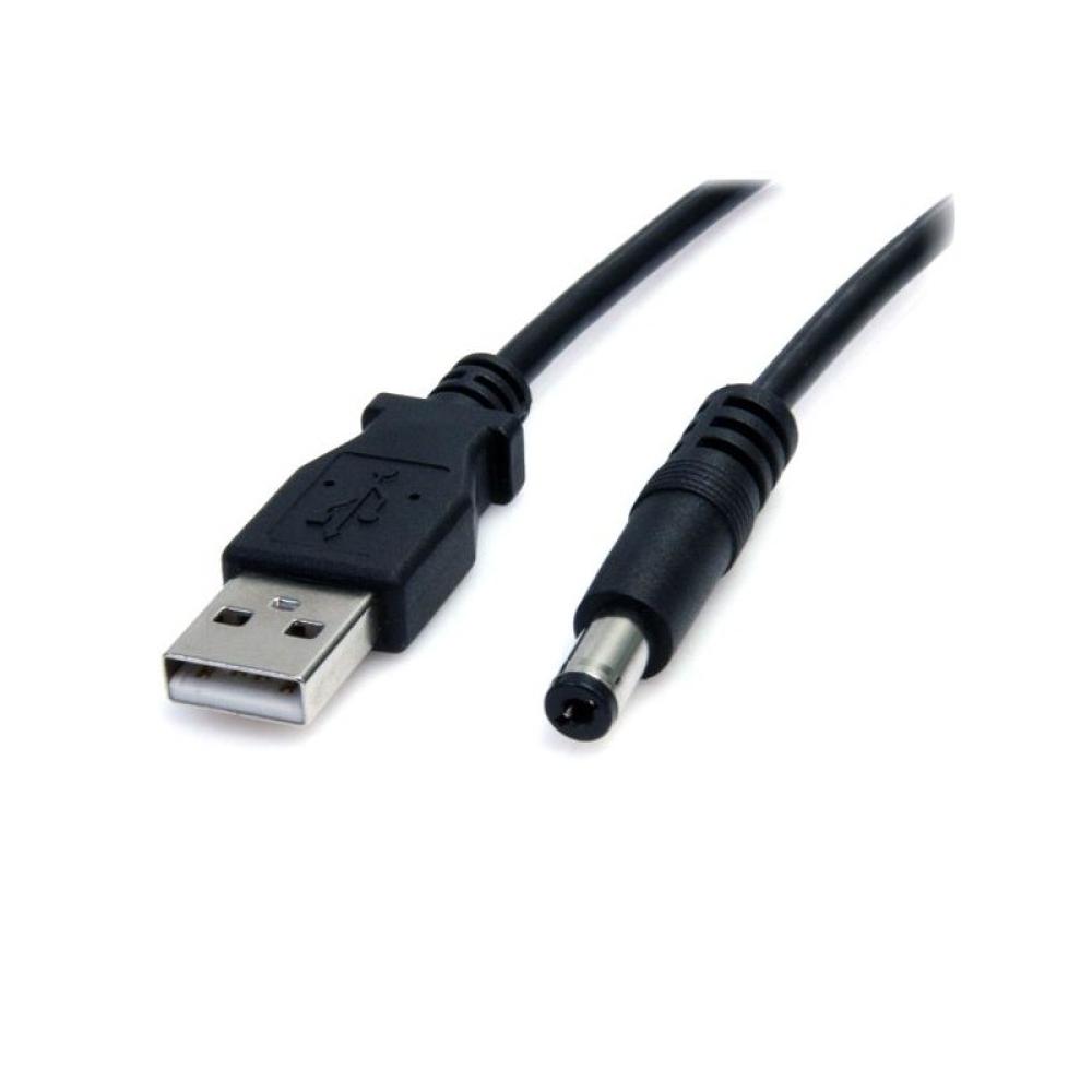 StarTech.com - Cable Adaptador 2m USB A Macho a Conector Coaxial Barrel Alimentación Corriente Tipo M 5,5mm 5V DC