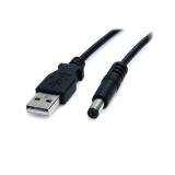 StarTech.com - Cable Adaptador 2m USB A Macho a Conector Coaxial Barrel Alimentación Corriente Tipo M 5,5mm 5V DC