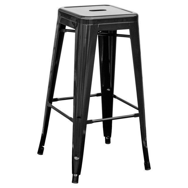 Taburete TOL, acero, negro