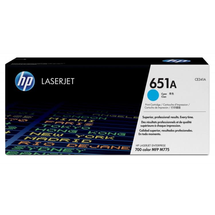 HP - Cartucho de tóner original LaserJet 651A cian