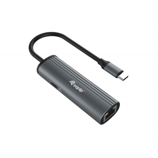 Equip - Adaptador USB-C a red Gigabit RJ45 + 100W USB PD