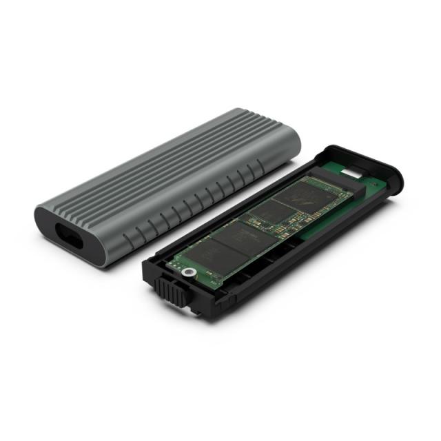 Ewent - EW7025 caja para disco duro externo Caja externa para unidad de estado sólido (SSD) Gris M.2