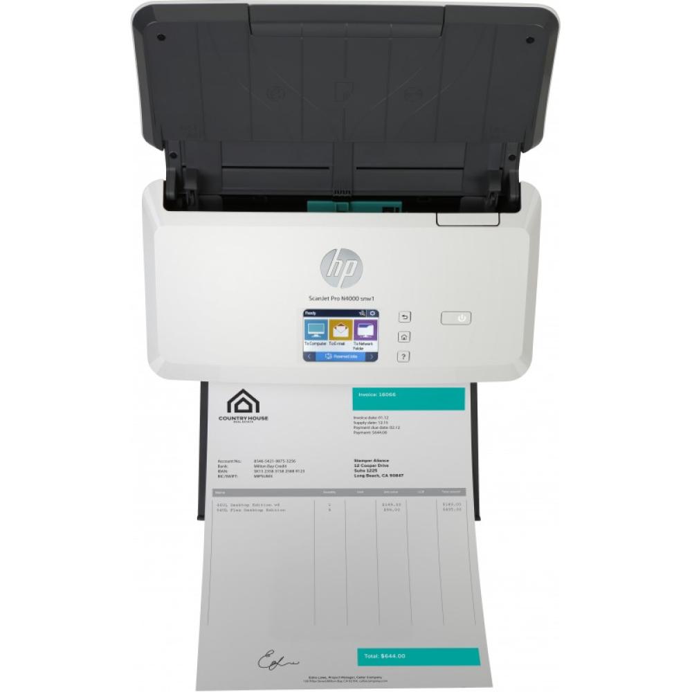 HP - ScanJet Pro N4000 snw1 Escáner alimentado con hojas 600 x 600 DPI A4 Negro, Blanco