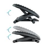 TooQ - Reposapiés Ajustable en Altura e Inclinación ''Confort'', Negro