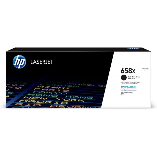HP - Cartucho de tóner Original LaserJet 658X negro de alta capacidad