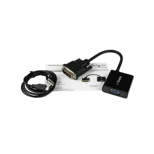 StarTech.com - Adaptador Conversor Convertidor Activo de Vídeo DVI-D a VGA - Cable - 1080p - 1920x1200