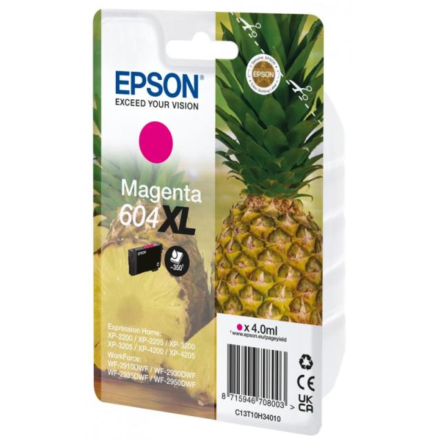 Epson - 604XL cartucho de tinta 1 pieza(s) Original Alto rendimiento (XL) Magenta - C13T10H34020
