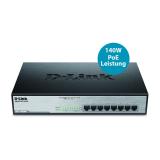 D-Link - DGS-1008MP switch No administrado Gigabit Ethernet (10/100/1000) Energía sobre Ethernet (PoE) 1U Negro