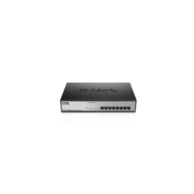 D-Link - DGS-1008MP switch No administrado Gigabit Ethernet (10/100/1000) Energía sobre Ethernet (PoE) 1U Negro