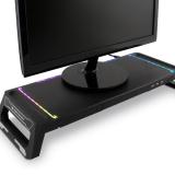 Deep Gaming - DEEPGAMING SOPORTE PARA MONITOR CON HUB 4USB + ILUMINACION RGB