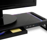 Deep Gaming - DEEPGAMING SOPORTE PARA MONITOR CON HUB 4USB + ILUMINACION RGB