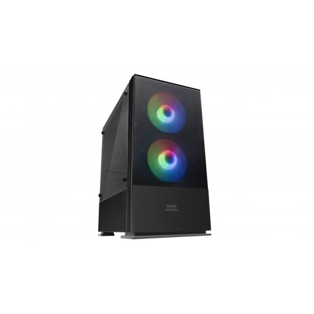 Mars Gaming - MCZ, Caja PC Compacta Premium, MicroATX, Panel + Frontal Mesh, Negro