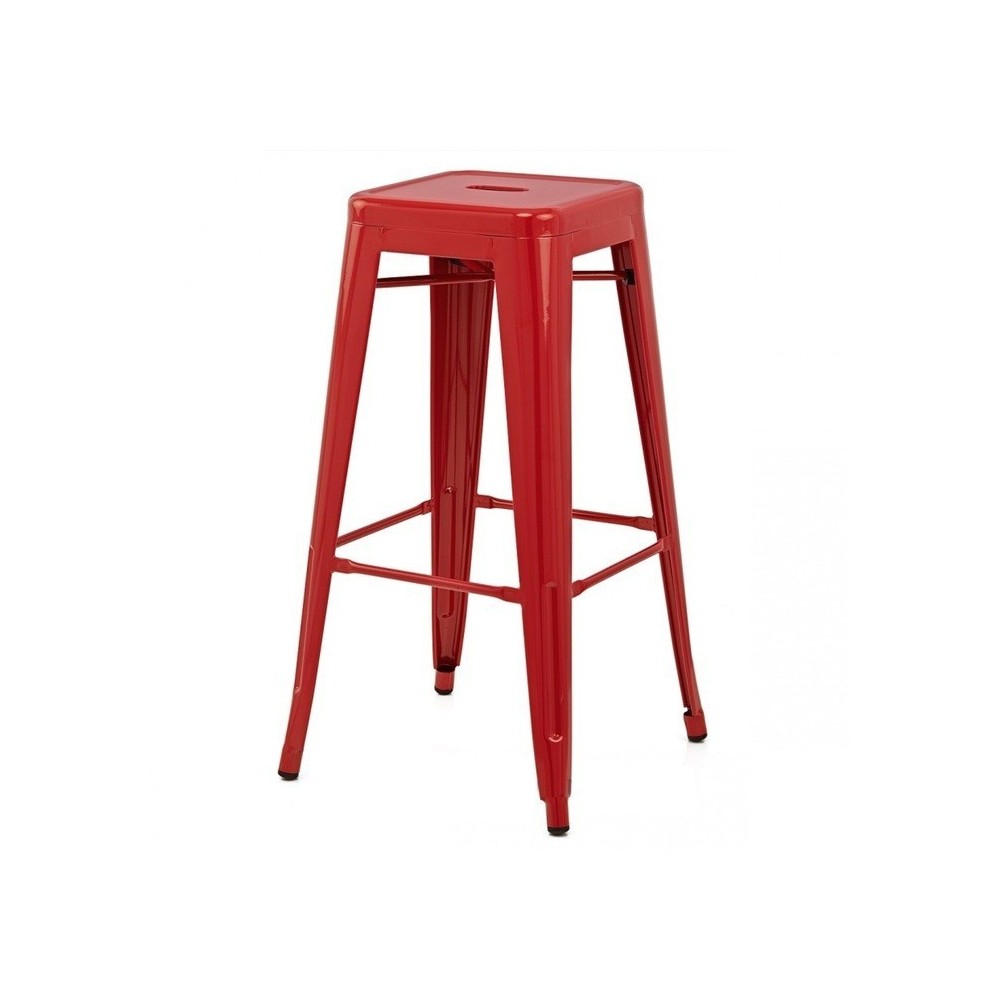 Taburete TOL, acero, rojo