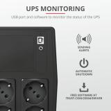Trust - Paxxon sistema de alimentación ininterrumpida (UPS) 1 kVA 600 W 4 salidas AC