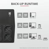 Trust - Paxxon sistema de alimentación ininterrumpida (UPS) 1 kVA 600 W 4 salidas AC