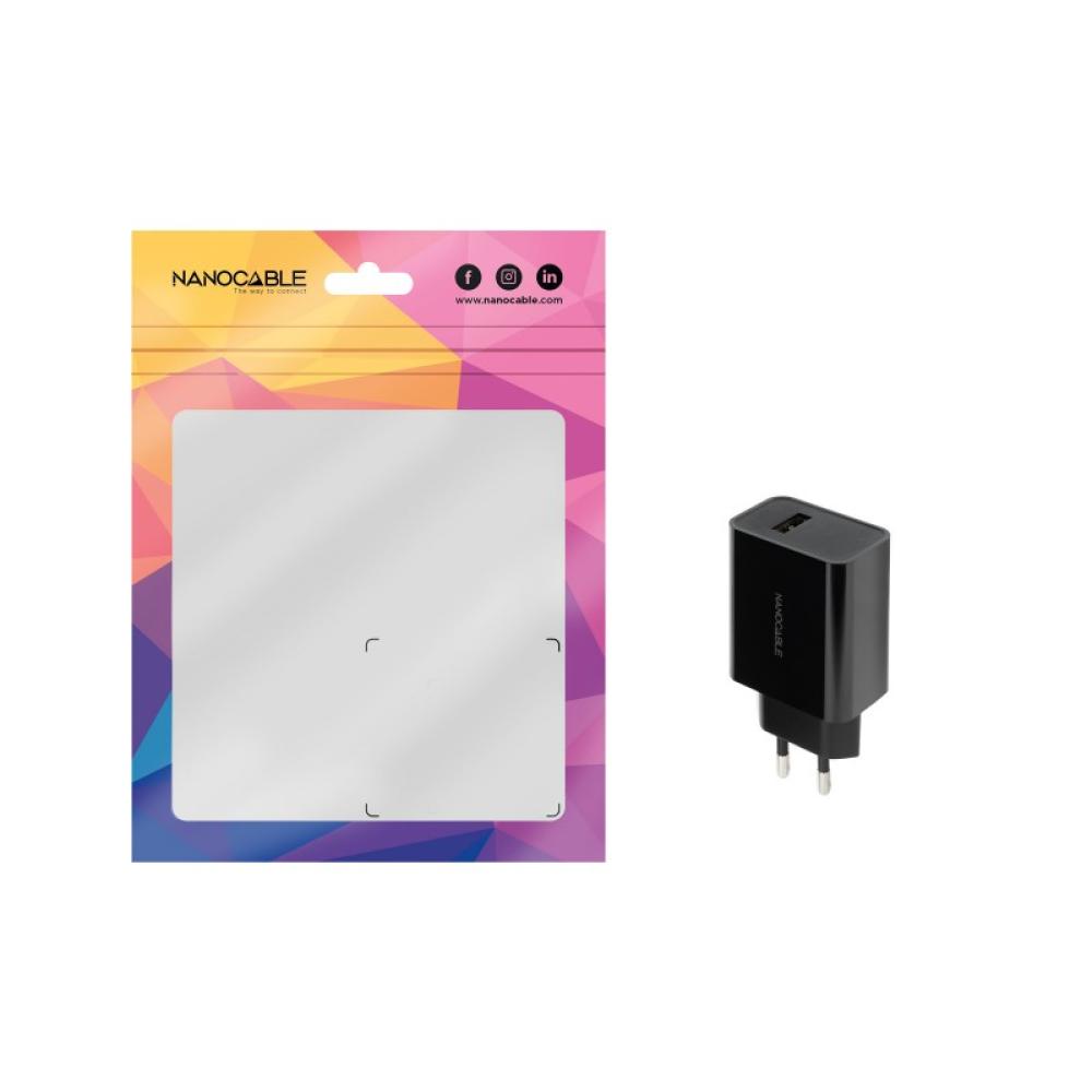 Nanocable - Cargador USB, 5V/2.1A, Negro