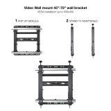TooQ - Soporte Video Wall de Pared para Pantalla 45"-70", Negro