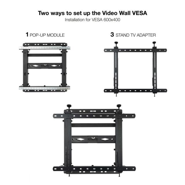 TooQ - Soporte Video Wall de Pared para Pantalla 45"-70", Negro