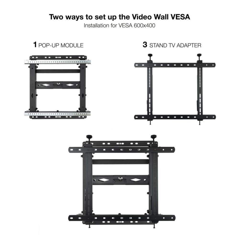 TooQ - Soporte Video Wall de Pared para Pantalla 45"-70", Negro