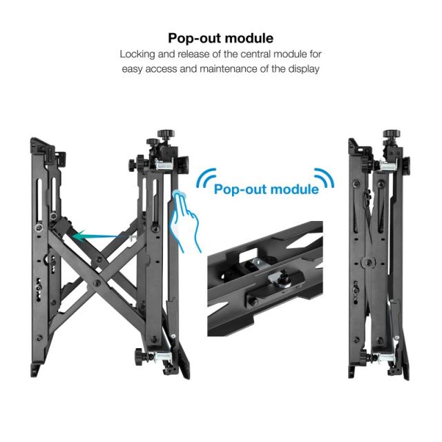 TooQ - Soporte Video Wall de Pared para Pantalla 45"-70", Negro