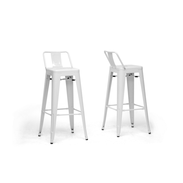 Taburete TOL MAR, acero, blanco
