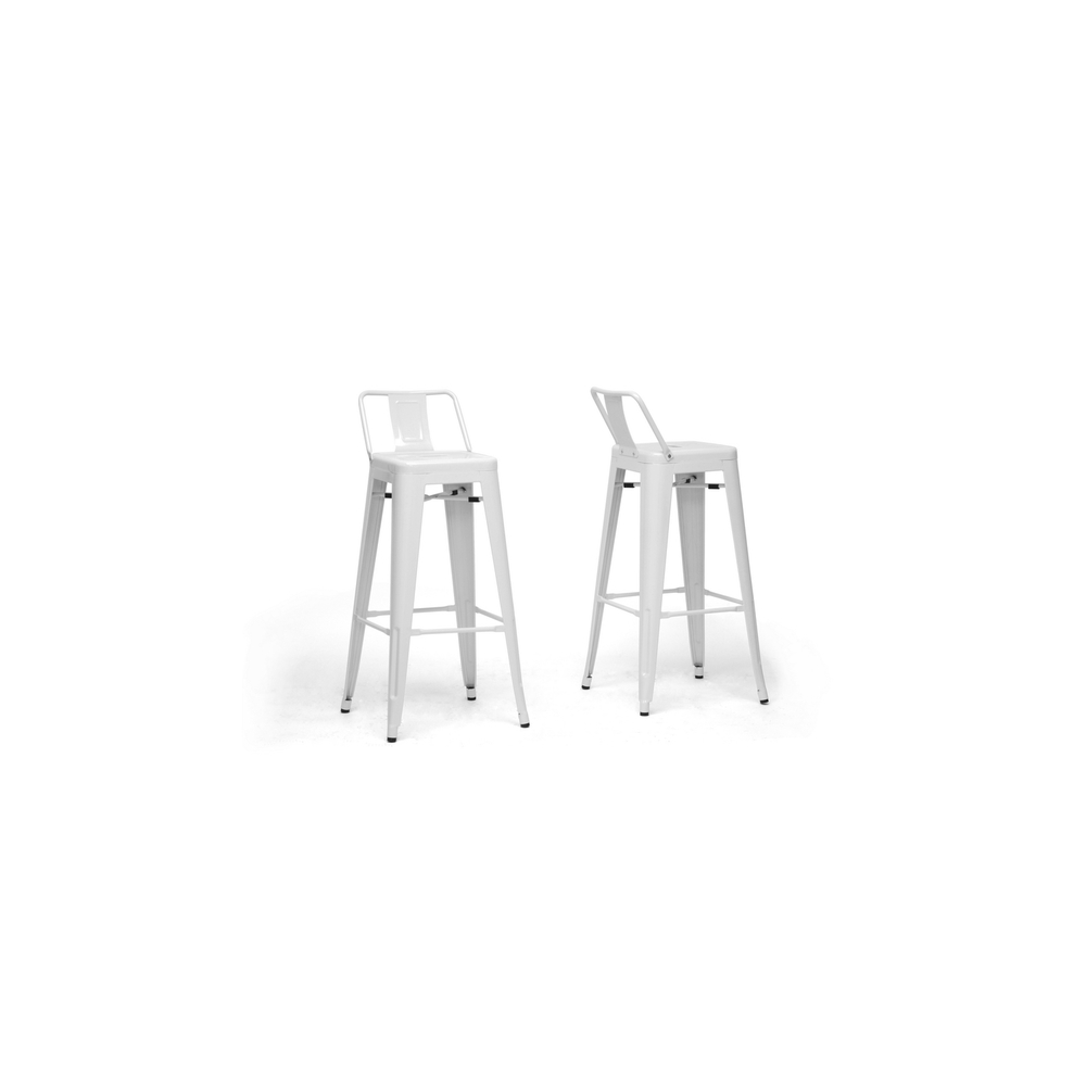 Taburete TOL MAR, acero, blanco